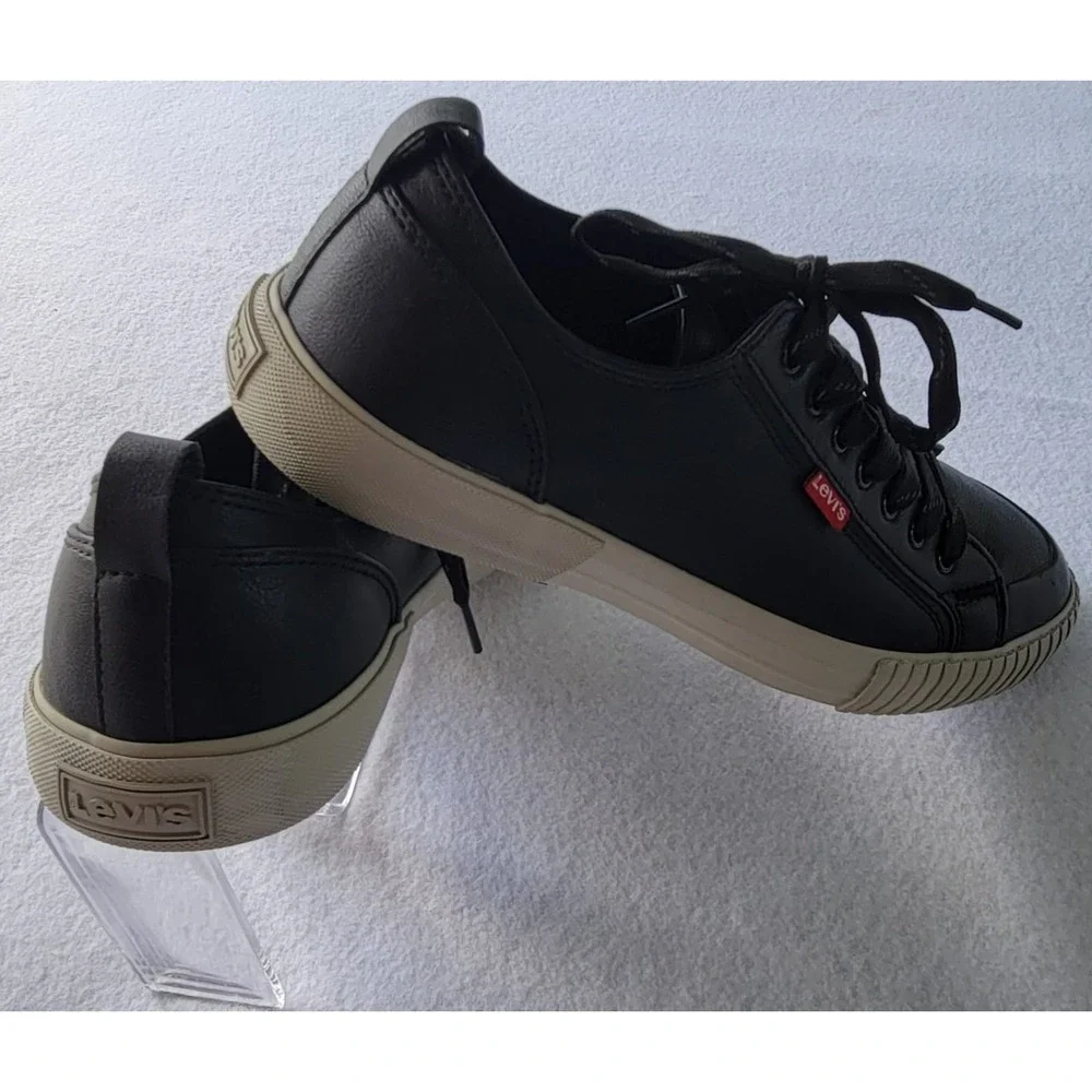 Levi's Men's Shoes Anikin NL Lace-Up Sneakers Black Putty Size 10 Width M NEW‎